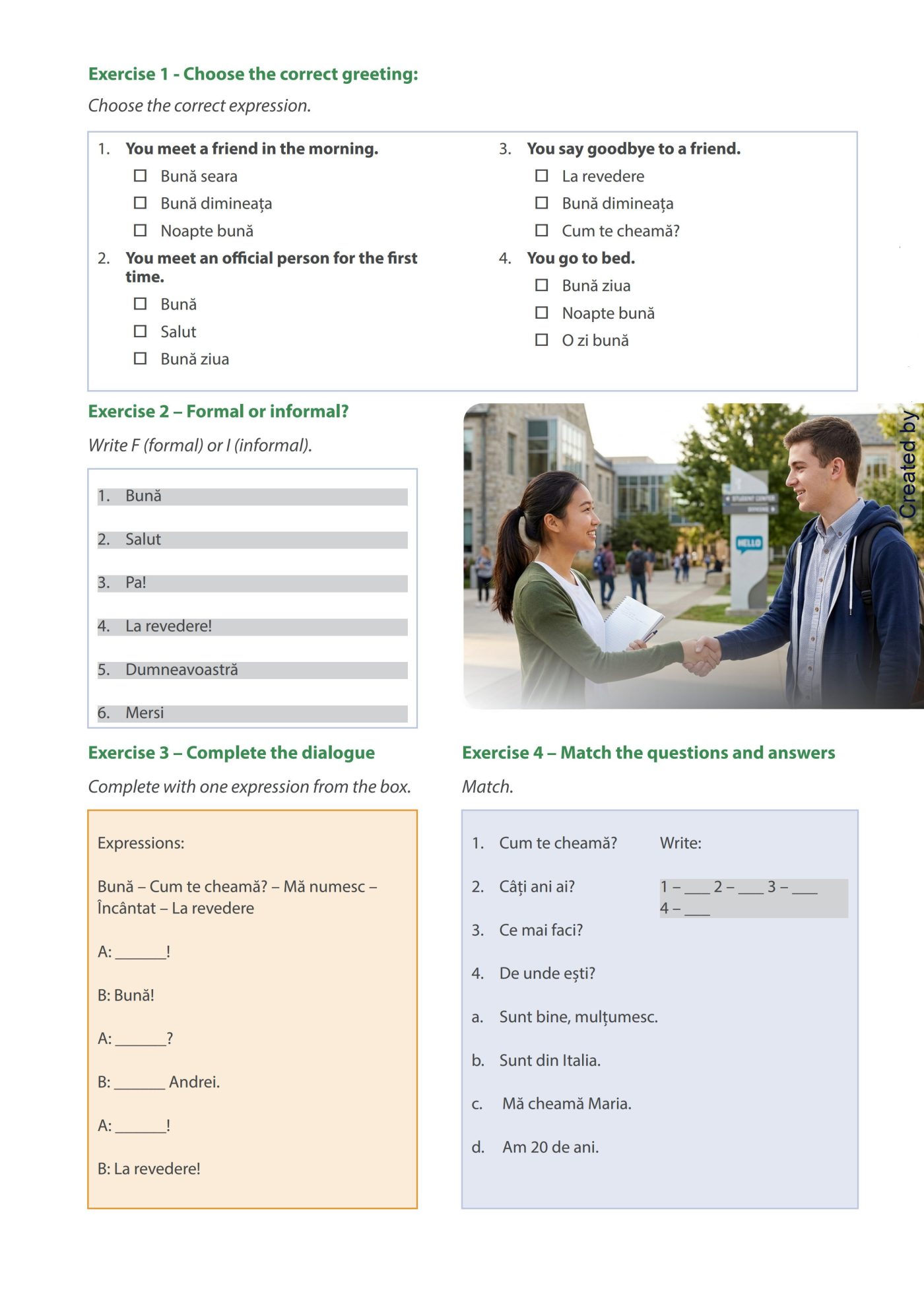 Textbook page — matching questions and answers